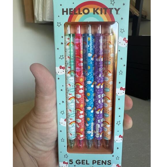 Hello Kitty Rainbow 5 Gel Pen Set New in box - Picture 1 of 3